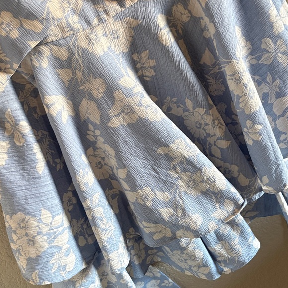 Altar'd State Light Blue Floral Ruffle Romper - Picture 3 of 4